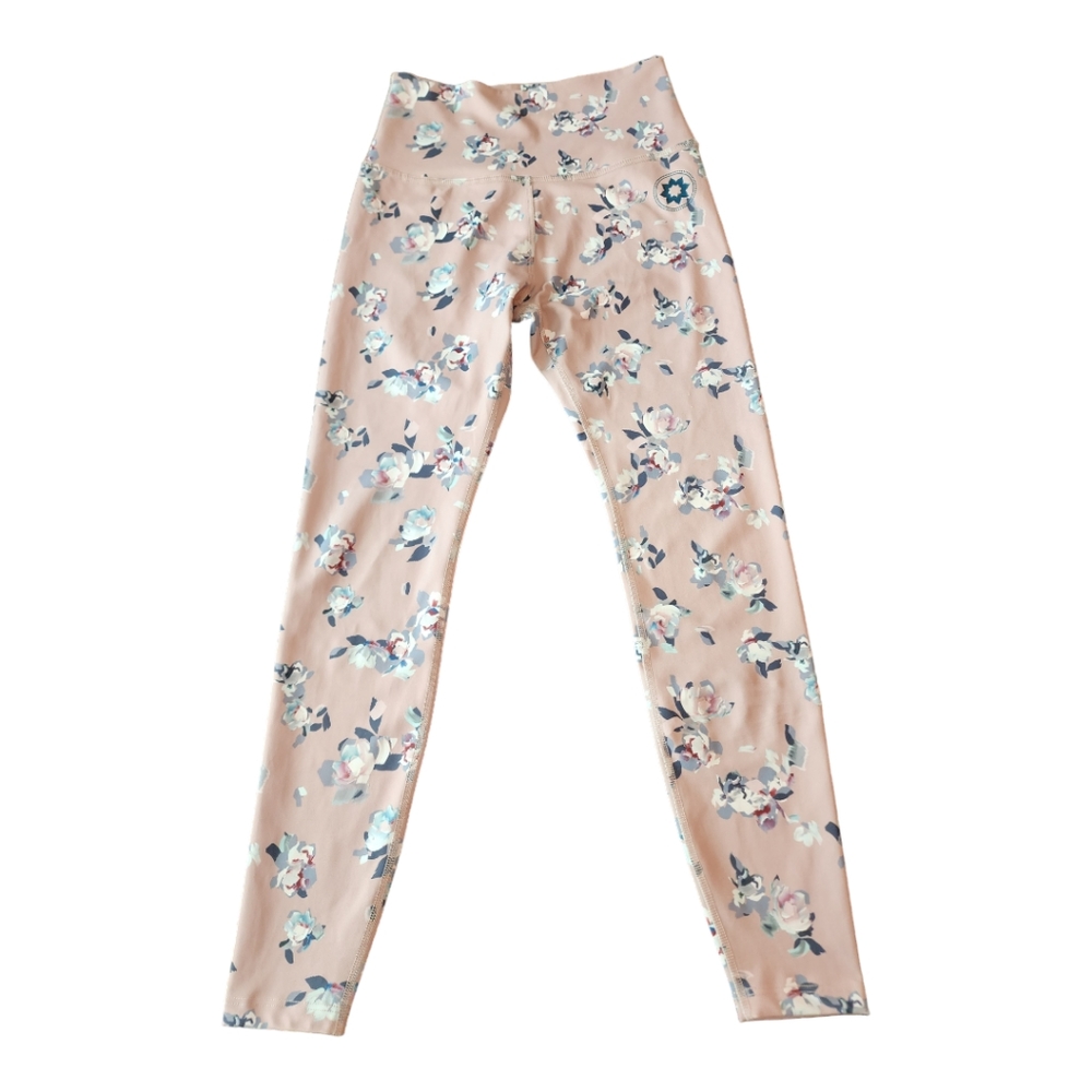Beyond Yoga mauve pink floral high waist full length leggings M NWOT